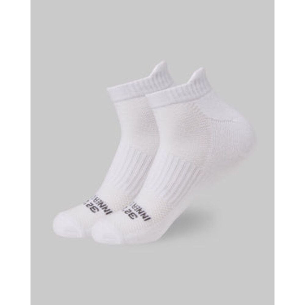 UNISEX COOL COMFORT ANKLE RUNNING SOCKS - WHITE / L